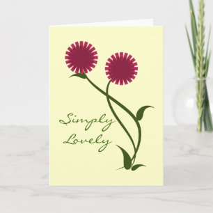 Carte Lovely Blooms Grey Card, Fuchsia