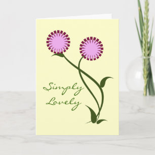 Carte Lovely Blooms Grey Card, Lavender