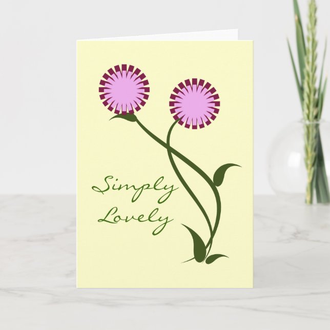 Carte Lovely Blooms Grey Card, Lavender (Devant)
