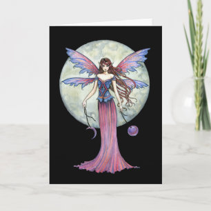 Carte Lovely Fairy Greeting Card, Pleine lune céleste