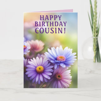 Carte Lovely Floral Birthday Card for Cousin