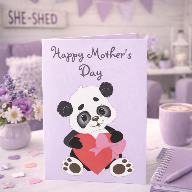 Carte Lovely Lilac Panda Mother’s Day  (Créateur téléchargé)