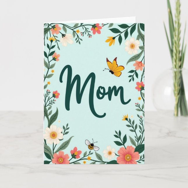 Carte Lovely Mom Floral Art Card (Devant)