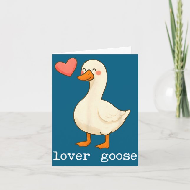 Carte Lover Goose And Fighter Goose, Funny Couple Goose  (Devant)