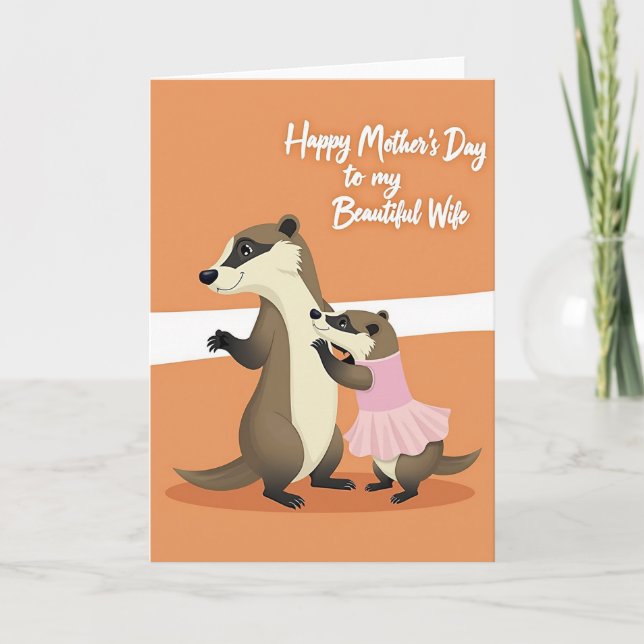 Carte Loving Mustelids Mothers Day Card (Devant)