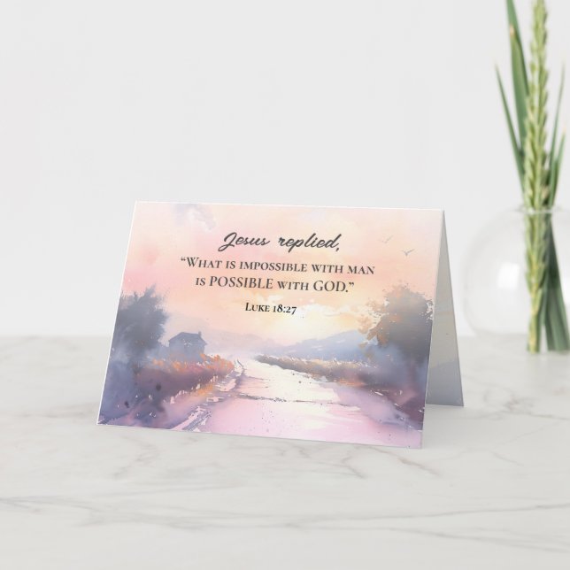 Carte Luc 18:27 Jésus répondit Possible avec la Bible de (Devant)