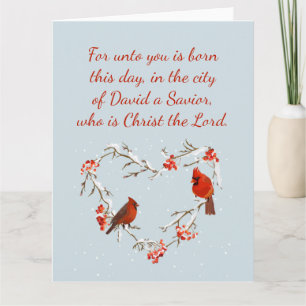 Carte Luc 2:11 Écriture de Noël Verset de la Bible Vierg