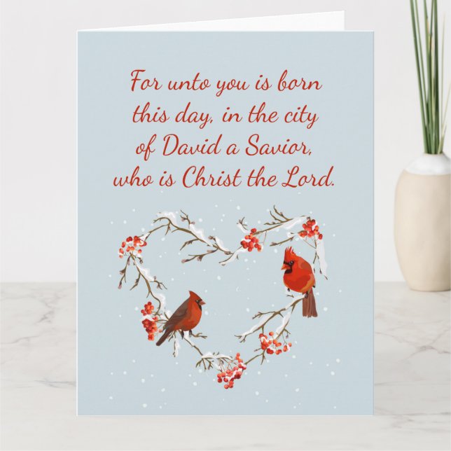 Carte Luc 2:11 Écriture Noël Verset biblique Vierge (Devant)