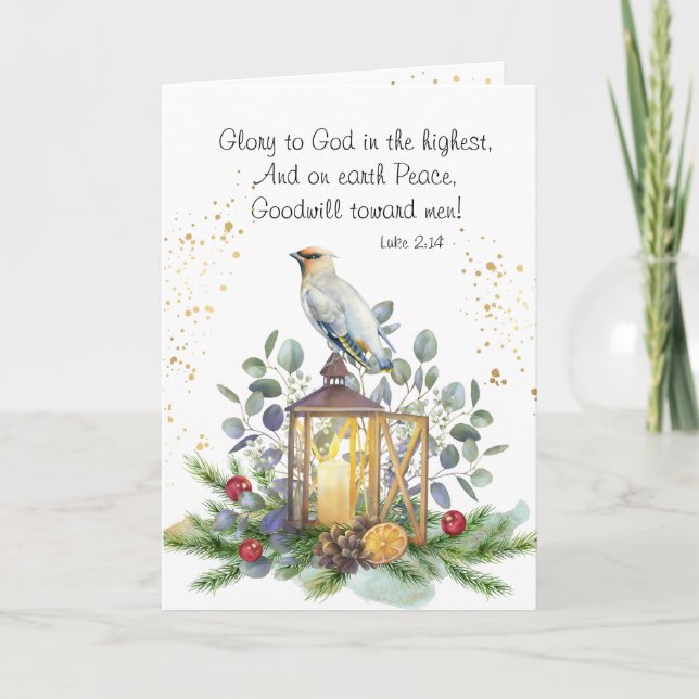 Carte Luc 2:14 Gloire à Dieu dans le plus grand Noël (Devant)