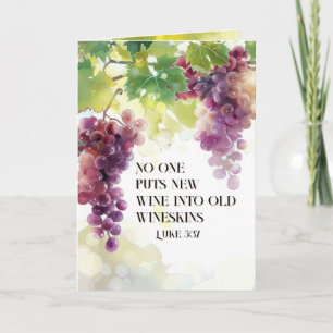 Carte Luc 5:37 Nouveau vin dans Vieux Verset Bible Wines
