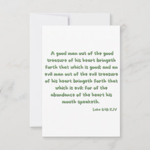Carte Luc 6:45 Bible Verse Écriture Flat Salutation