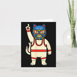 Carte Lucha Libre Cat Wrestling Luchador Drôle Rétro
