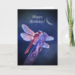 Carte Luciole et croissant Lune Wicca Anniversaire