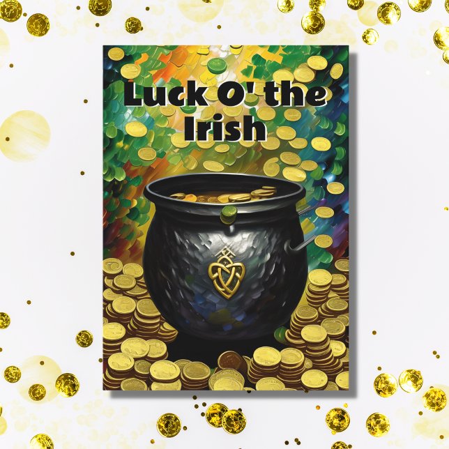 Carte Luck O' the Irish St. Patrick's Day Pot of Gold (Créateur téléchargé)