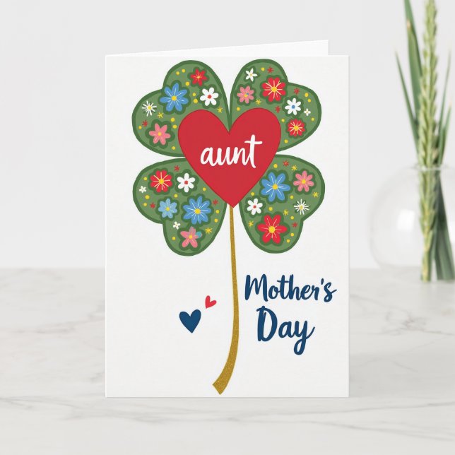 Carte Lucky Aunt Mothers Day Card (Devant)