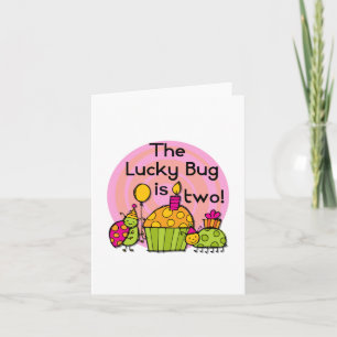 Carte Lucky Bug Cupcake 2e Anniversaire T-shirts et cade