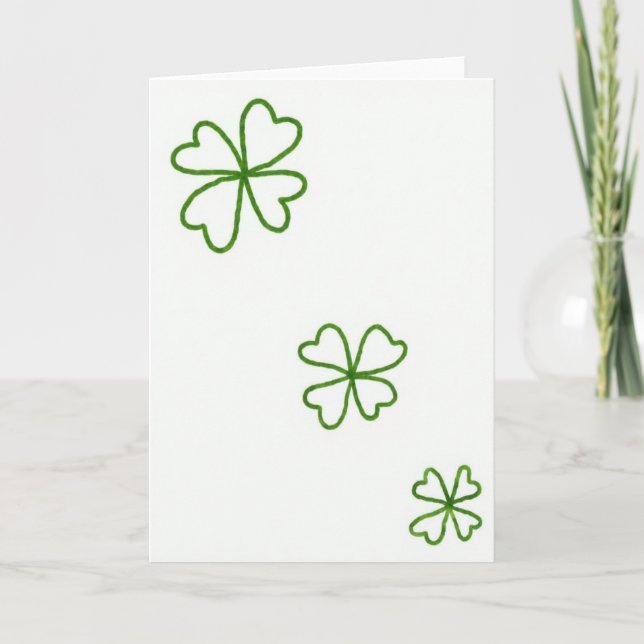 Carte Lucky Clover Simple Good Fortune Card (Devant)