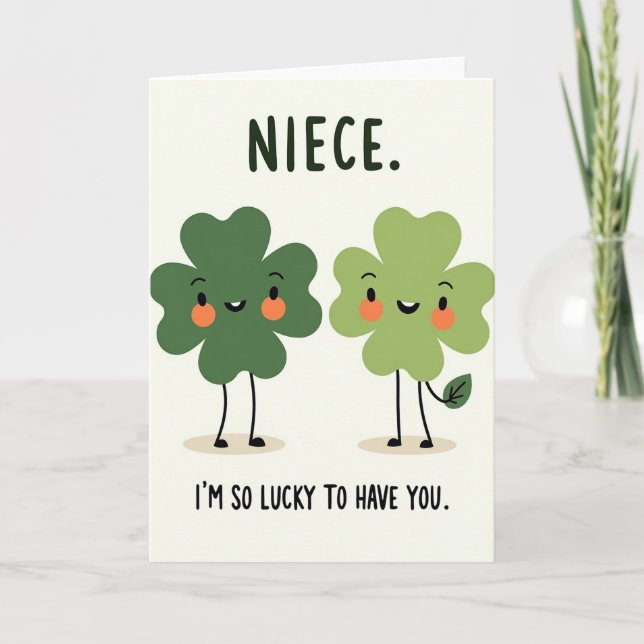 Carte Lucky Clovers Niece Card (Devant)