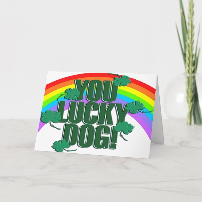 Carte Lucky Dog et Rainbow St Patrick (Devant)