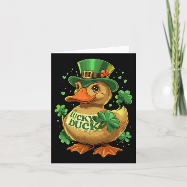 Carte Lucky Duck Shamrock Funny Jour de la Saint Patrick (Devant)