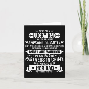 Carte Lucky Fier Papa Fille Awesome Pour Fête des pères