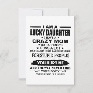 Carte Lucky fille Crazy Maman