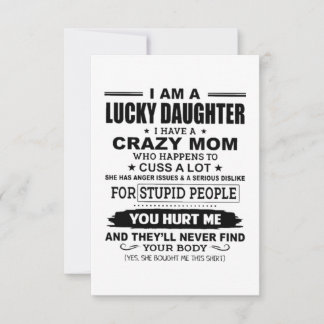 Carte Lucky fille Crazy Maman