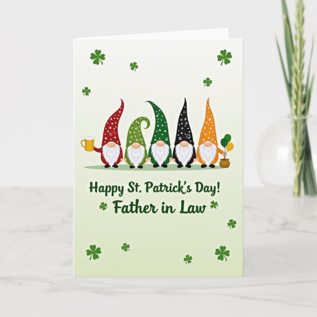 Carte Lucky Gnomes For Father In Law Card (Devant)
