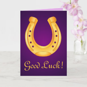 Carte Lucky Golden Horseshoe Bonne chance Deep Purple