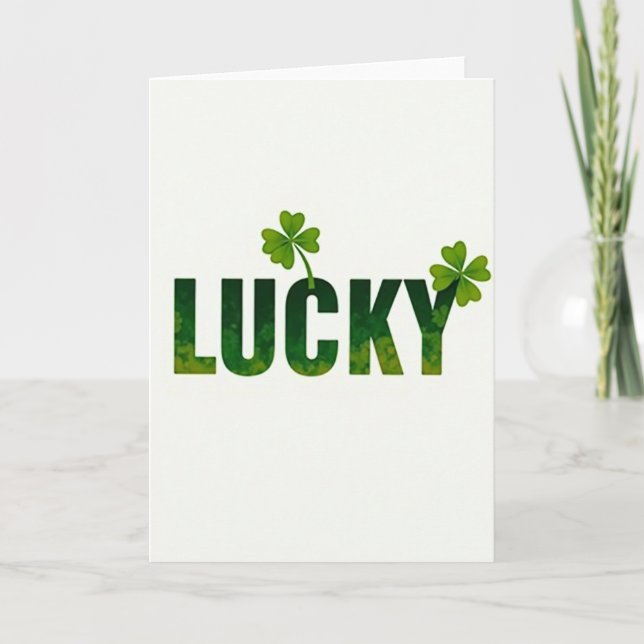 Carte Lucky Greenery Greeting Card (Devant)