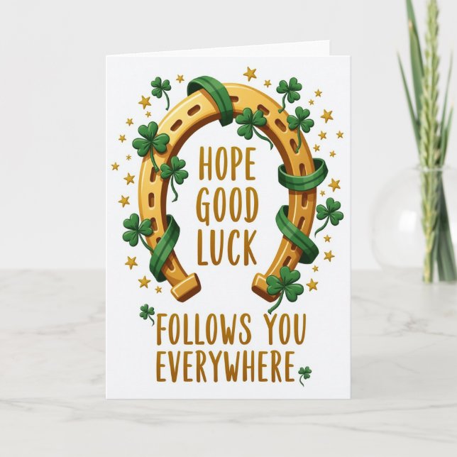 Carte Lucky Horseshoe Good Fortune Card (Devant)