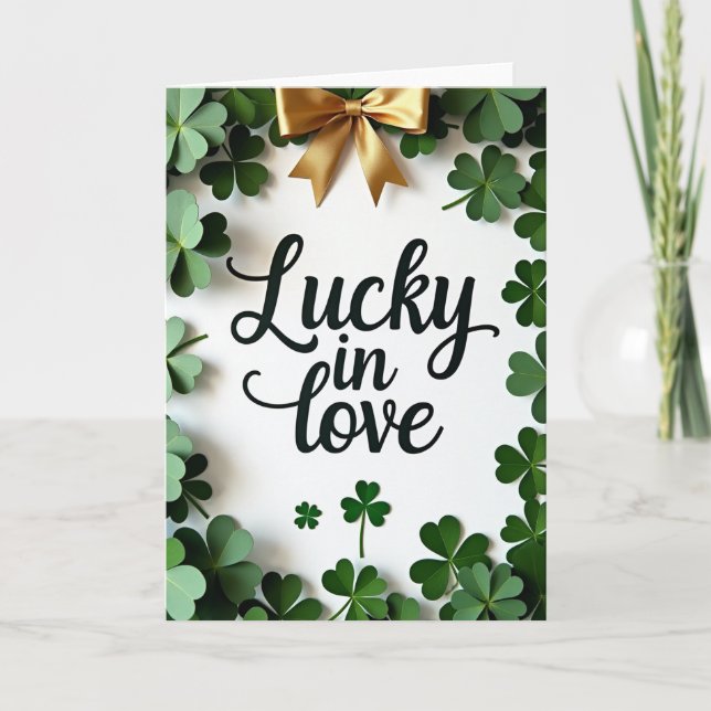 Carte Lucky In Love Shamrock Card (Devant)