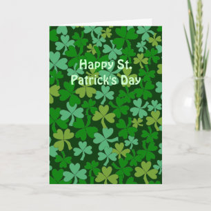 Carte Lucky Irish Green Shamrocks Custom