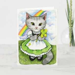 Carte Lucky Kitten - Cute Irish St. Patrick's Cat Card
