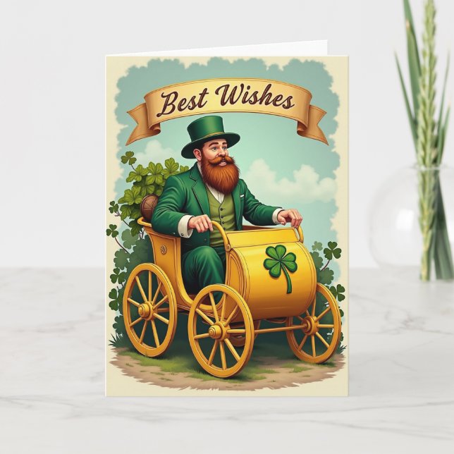 Carte Lucky Leprechaun Best Wishes Card (Devant)