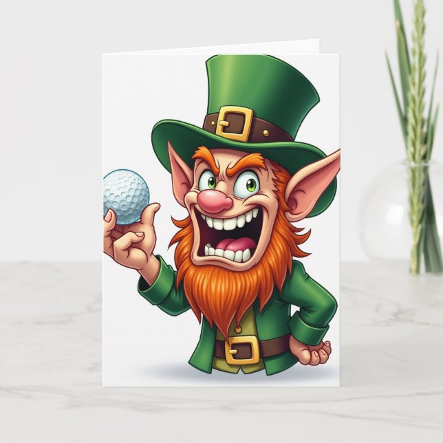 Carte Lucky Leprechaun Golf Ball Card (Devant)
