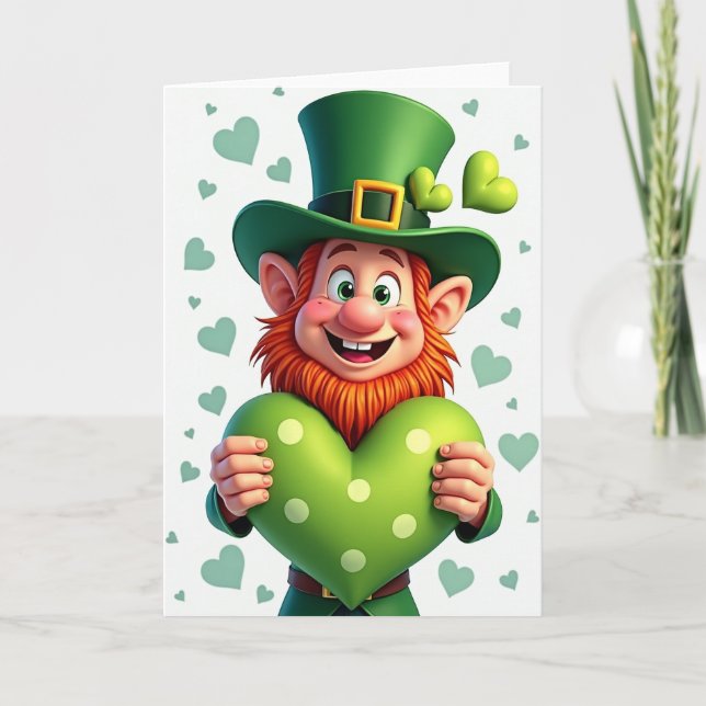 Carte Lucky Leprechaun Heart Card (Devant)