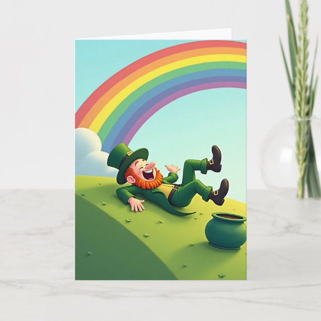 Carte Lucky Leprechaun Laughing Card (Devant)