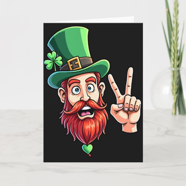 Carte Lucky Leprechaun Smile Art Card (Devant)