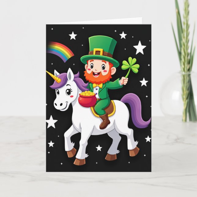 Carte Lucky Leprechaun Unicorn Card (Devant)