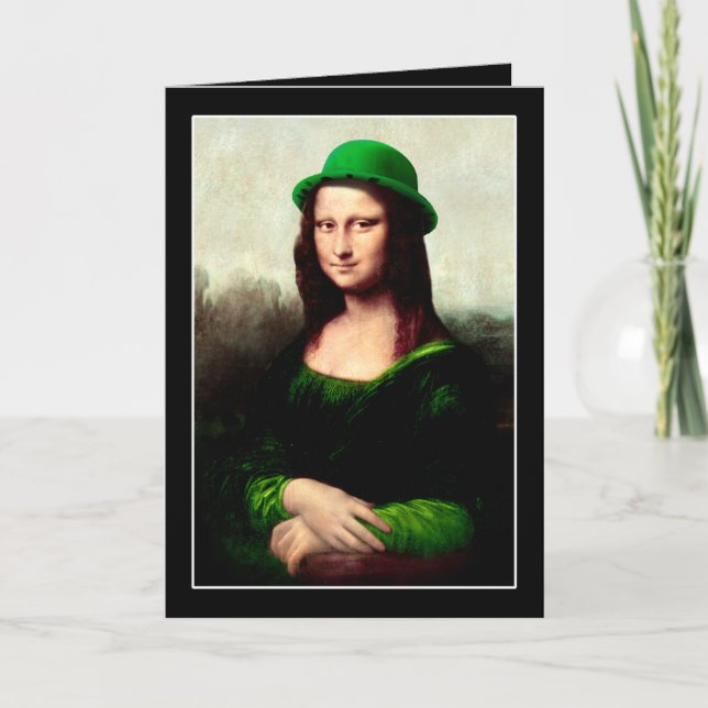 Carte Lucky Mona Lisa Shamrock de la Saint Patrick (Devant)