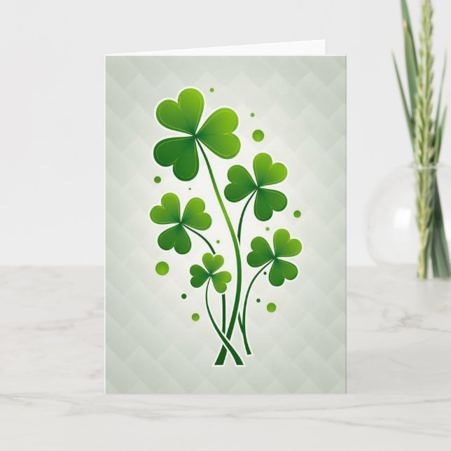 Carte Lucky Shamrock Bouquet Green Card (Devant)