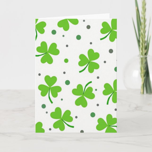 Carte Lucky Shamrock Pattern Great Card (Devant)