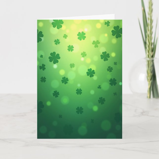 Carte Lucky Shamrocks Green Scene Card (Devant)