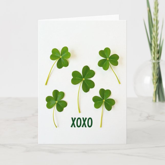 Carte Lucky Shamrocks Xoxo (Devant)