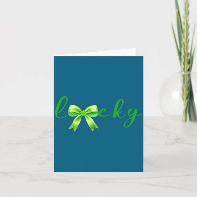 Carte Lucky, St.patricks Day Coquette,shamrock Funny  (Devant)