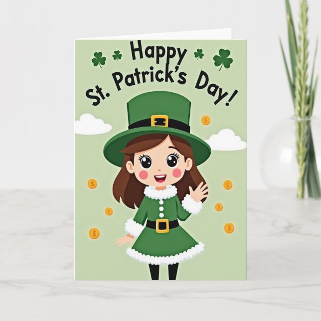Carte Lucky St Patricks Day Girl Card (Devant)