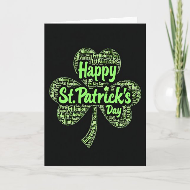 Carte Lucky St Patricks Day Text Art Card (Devant)