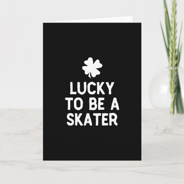 Carte Lucky To Be A Skater St Patrick's Day Irish Skateb (Devant)