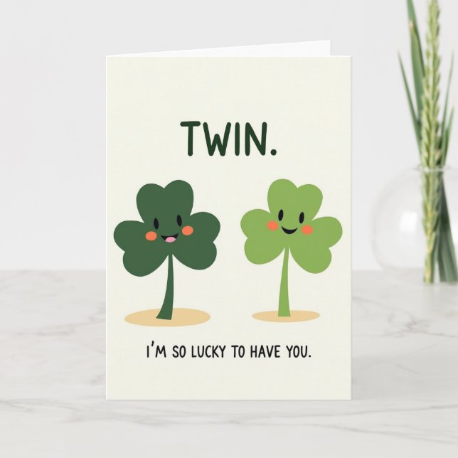 Carte Lucky Twin Shamrock Card (Devant)